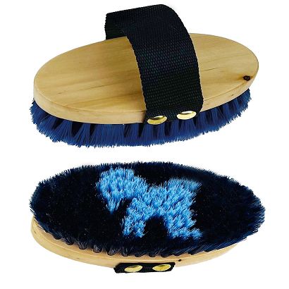 Horse Body Brush Y Kama with Two-Tone Synthetic Bristles, 18 cm / 2626