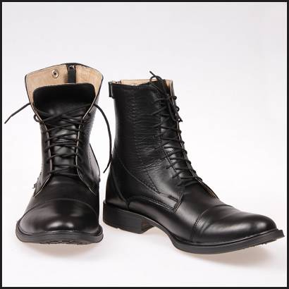 CAVALLINO Sztyblety skórzane sznurowane z zamkiem z tyłu męskie  - krótkie buty do jazdy konnej, (rozmiary od 39 do 45) / 0435702 