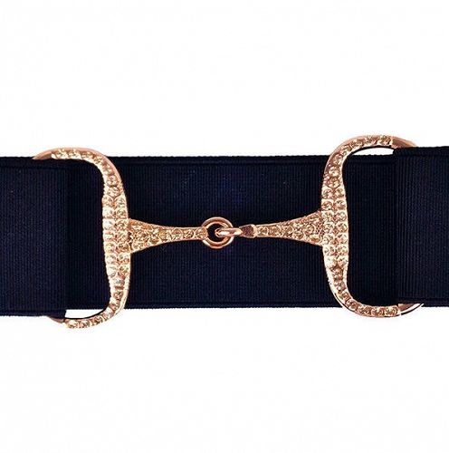 Elastic trouser belt HORSENJOY Bit black / rose gold