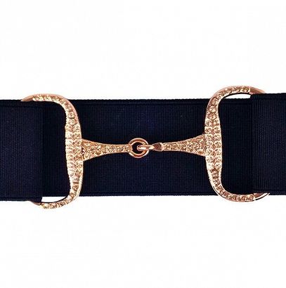 Elastic trouser belt HORSENJOY Bit black / rose gold