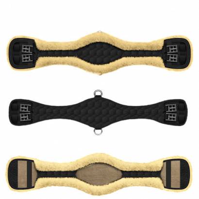 Anatomical dressage Girth MATTES with removable lambskin cover 