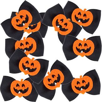 Kokardki do grzywy QHP Kolekcja Halloween / 5317 pumpkin - głowa dyni