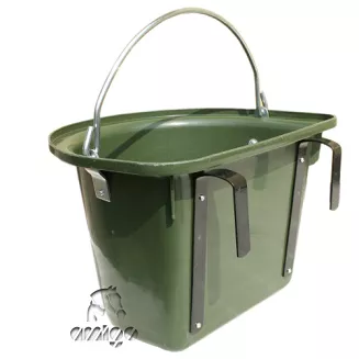 HR Żłób plastikowy (karmidło) z zawiesiem i z zaczepami / 34323BLK - oliwkowy