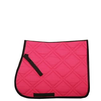 Czaprak bawełniany VS MUSTANG PONY geometryczne pikowanie/ 3019 różowy z czarna lamówką