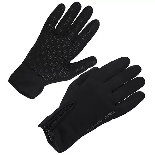 Rękawiczki jeździeckie zimowe QHP Softshell Vienna / 7248