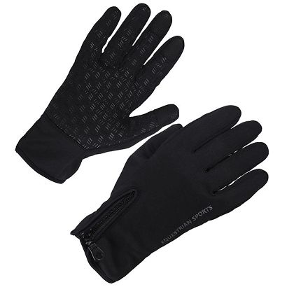 Winter Riding Gloves QHP Vienna, softshell, Black/ 7248