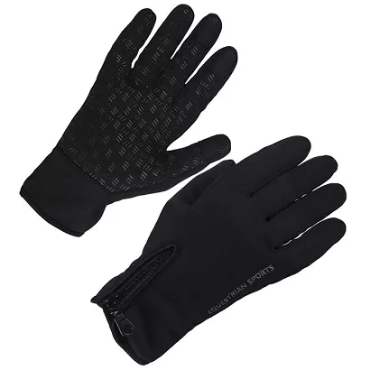 Rękawiczki jeździeckie zimowe QHP Softshell Vienna / 7248