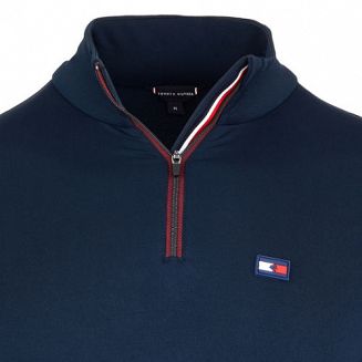 stójka zapinana na zamek, podszewka ozdobiona tasiemką w kolorach logo TOMMY HILFIGER