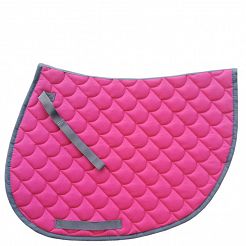 Cotton saddle pad - shaped MUSTANG Fale - fuchsia