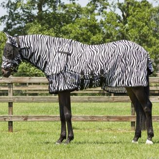 Derka siatkowa QHP ANTI-FLY z kapturem i maską  - zebra