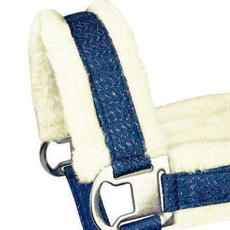 Kantar taśmowy HORSENJOY  Pola z futerkiem, granatowy / 18850 - 3