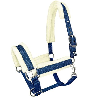 Kantar taśmowy HORSENJOY  Pola z futerkiem, granatowy / 18850