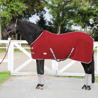 Derka polarowa Britta z pasami / 15810 kolor czerwony