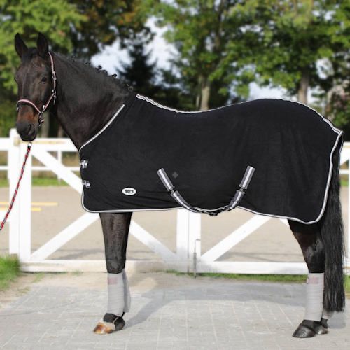 Derka polarowa Britta z pasami / 15810 kolor czarny