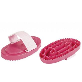 Plastic curry comb HKM - pink