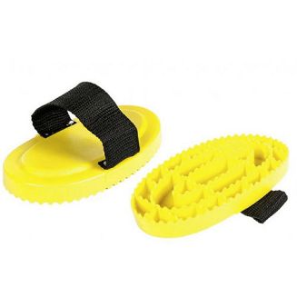 Zgrzebło HKM, plastikowe - yellow