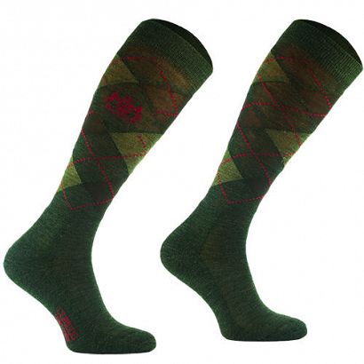 Outdoor merino wool socks  -  ROMBY / SJPW  05 Khaki--Green-Red