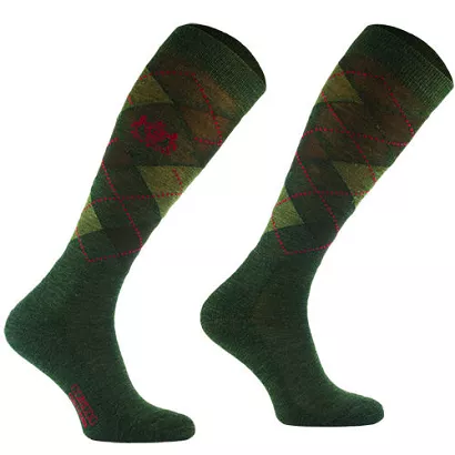 Outdoor merino wool socks  -  ROMBY / SJPW  05 Khaki--Green-Red