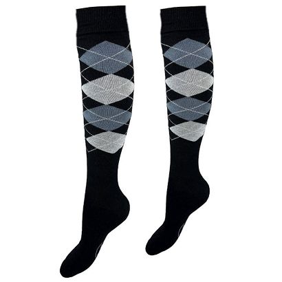 Equestrian Knee-High Socks – ARGYLE / black/grey/ash