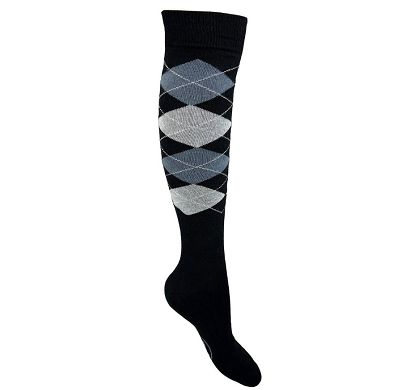 Equestrian Knee-High Socks – ARGYLE / black/grey/ash