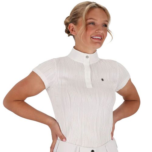 Funkcyjna koszulka za zawody, biała, krótki rękaw, oddychająca, szybkoschnąca.