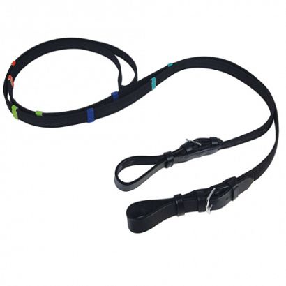 Reins anti-slip with colorful stoppers, buckles / 380905