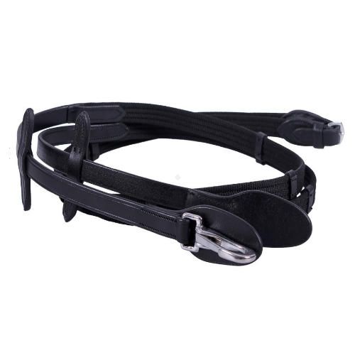 QHP Wodze parciane ze stoperami, zapinane na karabińczyk - czarne