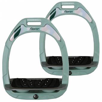 Green Composite stirrups - FLEX-ON inclinet ULTRA grip - PASTEL limited edition