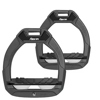 FLEX-ON Strzemiona SAFE-ON JUNIOR - inclined grip - szara ramka, czarna wkładka, białe elastomery
