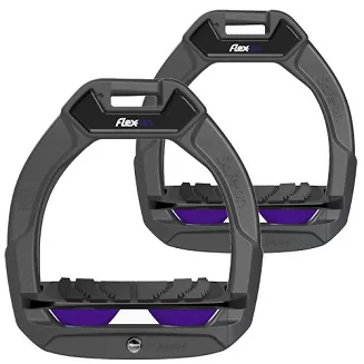 FLEX-ON Strzemiona SAFE-ON JUNIOR - inclined grip - szara ramka, czarna wkładka, fioletowe elastomery