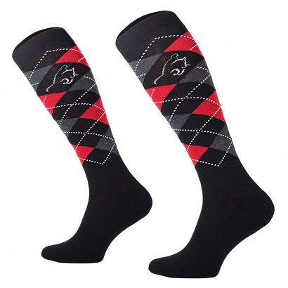 Riding cotton socks ROMBs 24 black-red-grey / SPDJ