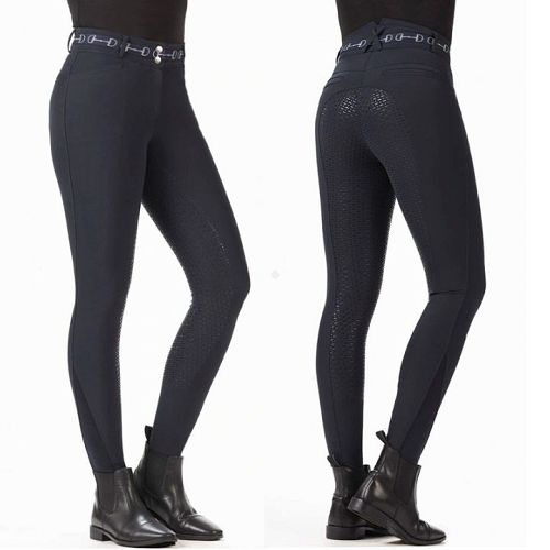 Riding Breeches HKM Monaco Styl,  full silicone seat, navy / 13174
