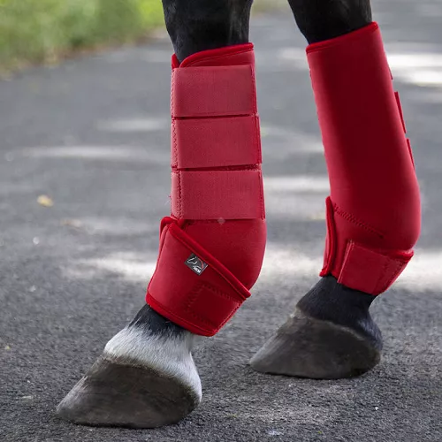 Ochraniacze softoprenowe pełne HKM  Colour - czerwone, para / 2749