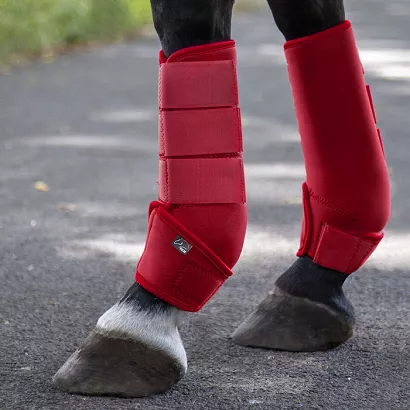 Ochraniacze softoprenowe pełne HKM  Colour - czerwone, para / 2749