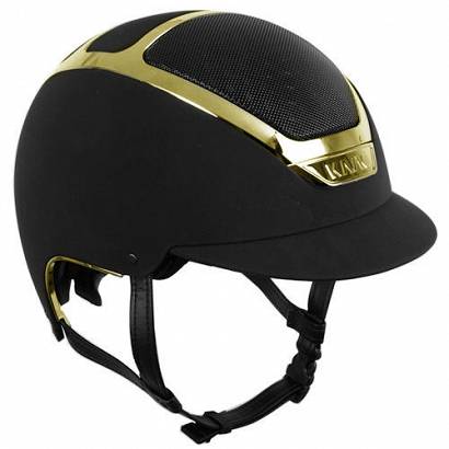 Riding helmet KASK DOGMA CHROME LIGHT black with gold shining frame / HHE0002.357