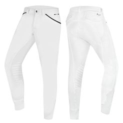  Men's Competition Breeches ELT Mailo with Silicone Knee Grip, White / 3252902