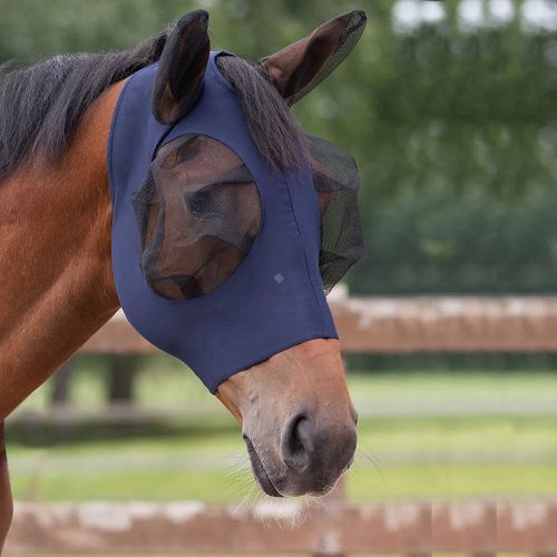 Fly Mask for Horses QHP Super Bug, Navy / 5344