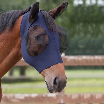 Maska - Siatka na głowe konia QHP Super Bug, Navy / 5344