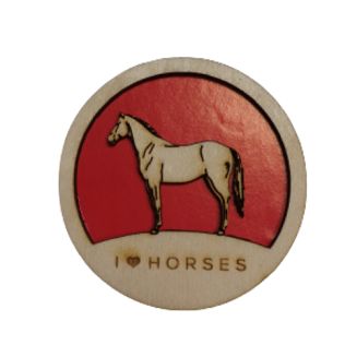 Drewniany magnes z koniem - 4