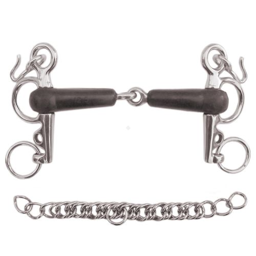 STALLION-L Pelham gumowy łamany + łańcuszek / 15342 