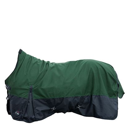 Turnout Rug Highneck   HKM Glasgow Fleece Lined,1200D Deep Green-Black / 14993