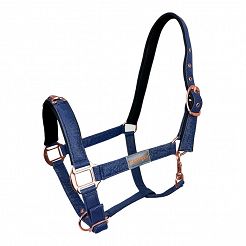 Kantar taśmowy HEIDI z wędzidełkiem Navy-Rose Gold