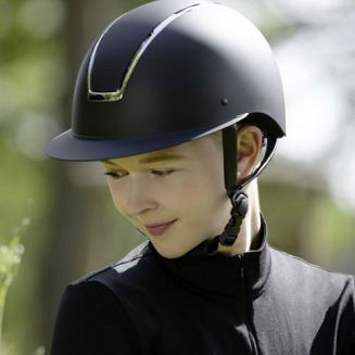 Kask jeździecki HKM LADY SHIELD regulowany z atestem VG1 - black / silver