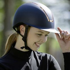 Kask jeździecki HKM Lady Shield, regulowany z atestem VG1 / 12509