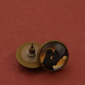 Necklace ear studs OLD FASION with horse's eye / 1244 - 2