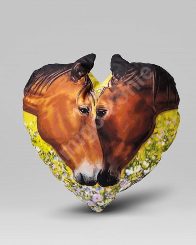 Lile Horses Heart-Shaped Pillow - Two Horses