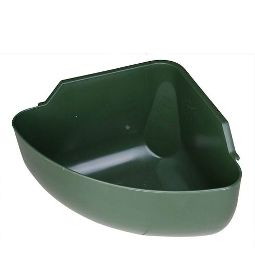 Plastic corner feeder / feed trough for horses KERBL – 31 l, olive green / 3259