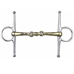 Wędzidło pełne z wąsami i z łącznikiem HKM argentan, 16mm / 9897