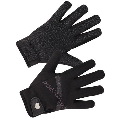 Children’s Riding Gloves  QHP Lize Black-Violet /7346