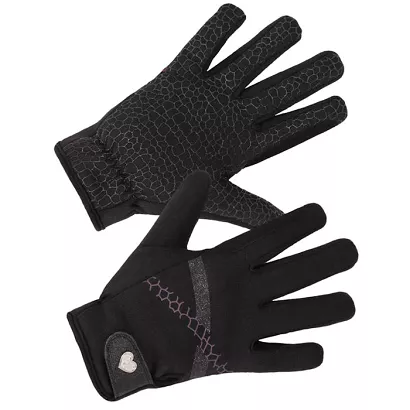 Rękawiczki jeździeckie dziecięce  QHP Lize Black-Violet /7346